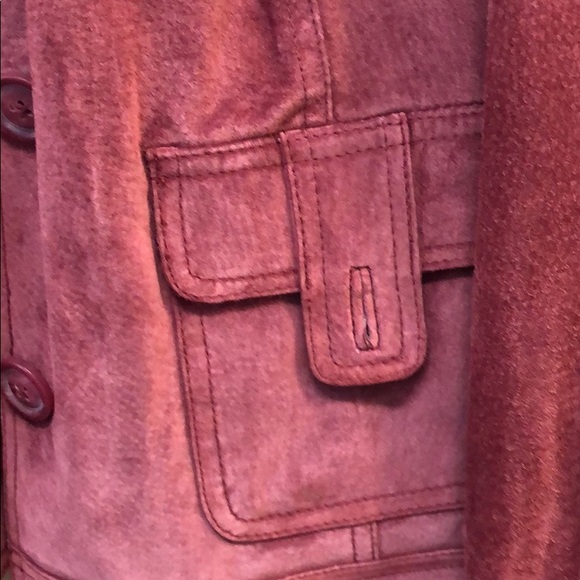 Mauve suede like lined jacket. - Picture 3 of 3